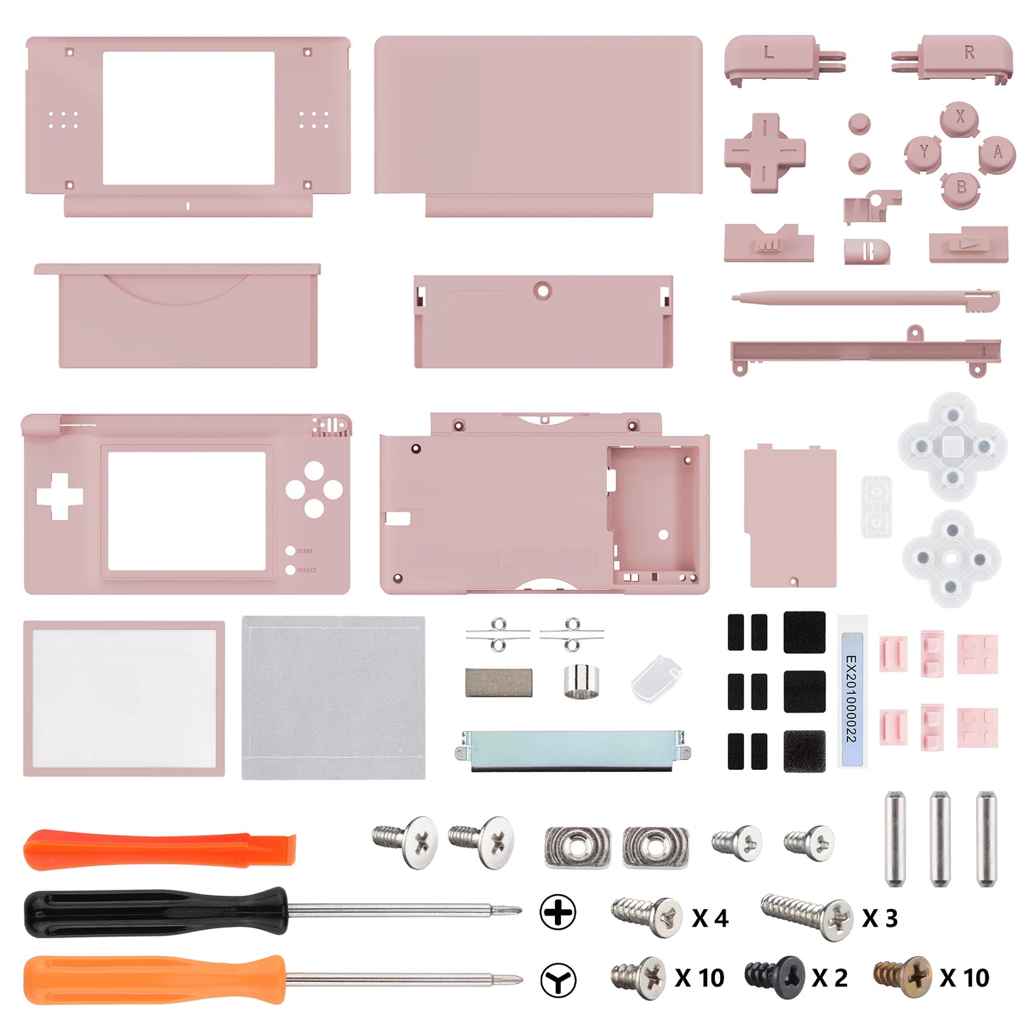 eXtremeRate Carcasa completa de repuesto para Nintendo DS Lite, funda con botones, lente de pantalla para NDSL - Serie única