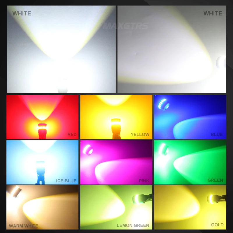 2 uds T10 W5W bombillas LED rojo Canbus 194 168 LED liquidación luz amarilla Interior del coche lectura puerta maletero lámpara de placa de matrícula 6500K