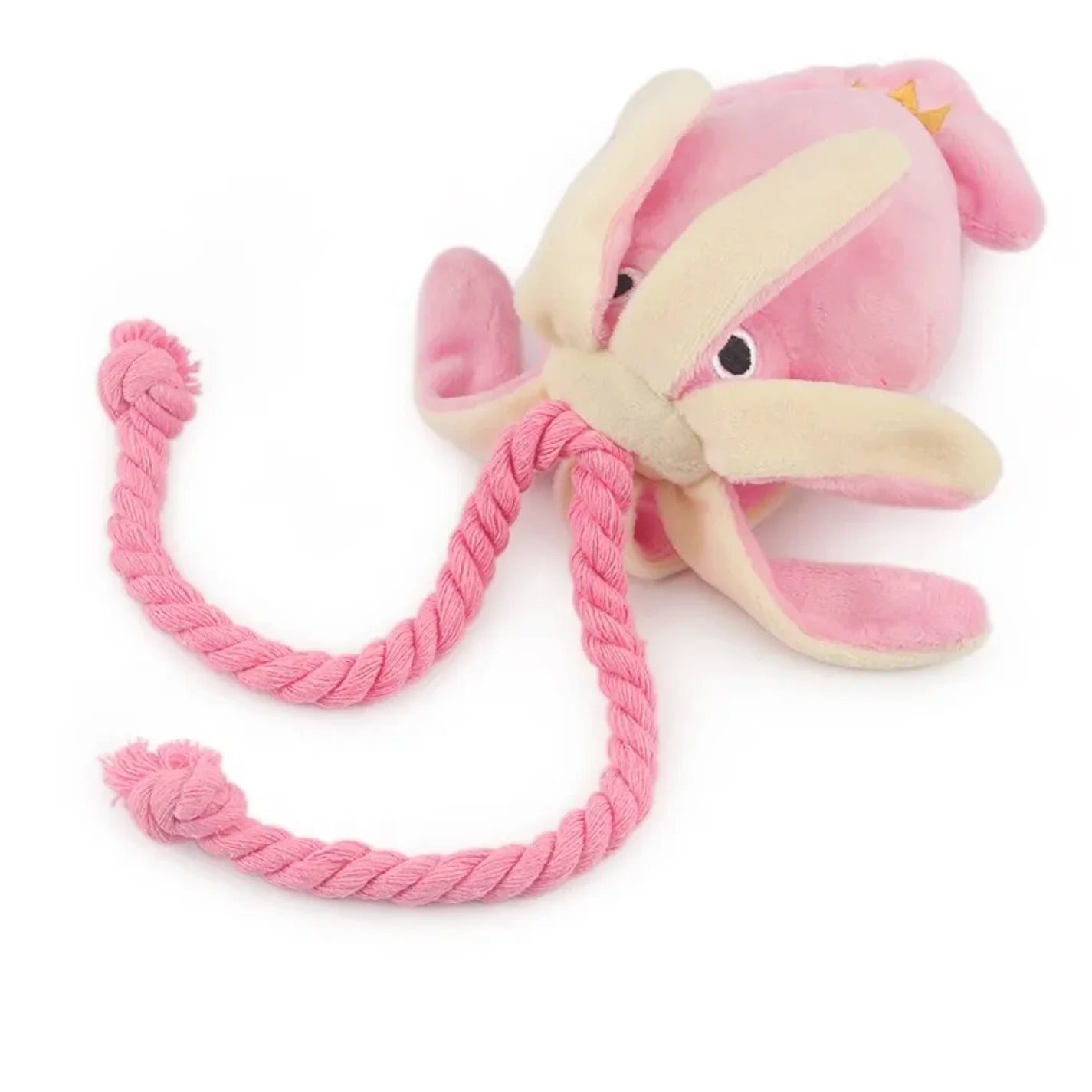 Calamar cachorro mascota perro masticar para limpieza de dientes rosas encantadores juguetes para mascotas pulpo juguetes de peluche suministros BB pequeño lindo cuerda juguete perro chirrido