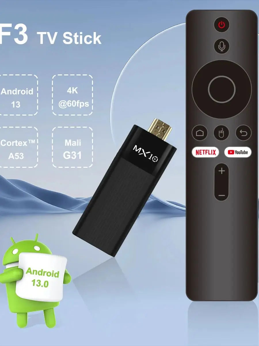 Directamente de fábrica MX10-F3 TV Stick 4K Android 11 Allwinner H313 2.4G y 5G Wifi 2GB 16GB tv box fire tv stick 4k