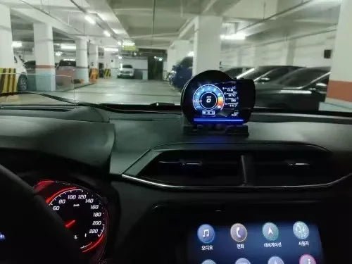 El más nuevo A501 pantalla frontal de coche OBD2 Smart Car HUD Turbo Gauge odómetro Digital alarma de seguridad temperatura de agua y aceite RPM medidor automático