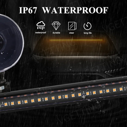 96 LED 3030 cuentas parabrisas delantero lámpara intermitente de emergencia barra de lámpara estroboscópica de coche señal de tráfico luz de advertencia de techo de coche 12V