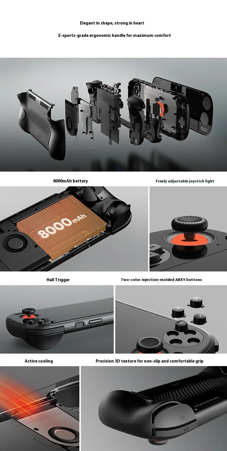 Consola de juegos AYN Odin 3, 6 pulgadas, 1080P, 120Hz, pantalla AMOLED, consola de juegos de 8000mAh, Joystick de efecto Hall/disparador, consolas de juegos portátiles