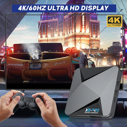 KINHANK Super Console X2 Pro Game Box Consola de videojuegos retro 100000 videojuegos para SS/MAME/DC/NAOMI con Gamepads