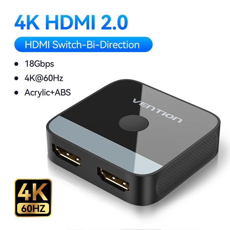 Vention HDMI 2,1 divisor 8K 60Hz 4K120Hz bidireccional 2 en 1 salida para TV Xiaomi Xbox PS4 5 Monitor compatible con HDMI conmutador HDMI