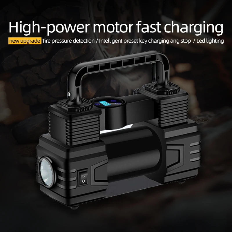 Bomba de aire montada en vehículo, pantalla Digital inteligente, inflador de neumáticos de alta resistencia, bomba de aire portátil de 12V, suministros para automóviles