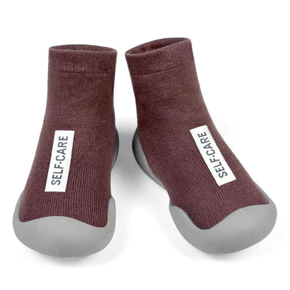 Zapatos de calcetín para bebé, calzado antideslizante para primeros pasos, botines de suelo para niño y niña, zapatillas de interior con suela de goma para recién nacido