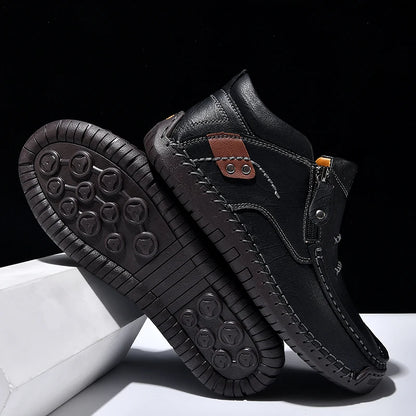 Zapatos informales de cuero de alta calidad para hombre, mocasines transpirables hechos a mano, zapatillas de deporte a la moda, mocasines, zapatos náuticos de marca de lujo