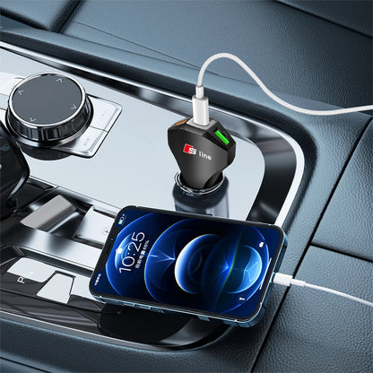 Cargador de coche con puertos USB tipo C, adaptador de carga súper rápida para Audi Sline Quattro RS S TT A1 A2 A3 A4 A5 A6 A7 A8 Q1 Q2 Q3 Q4 S4S