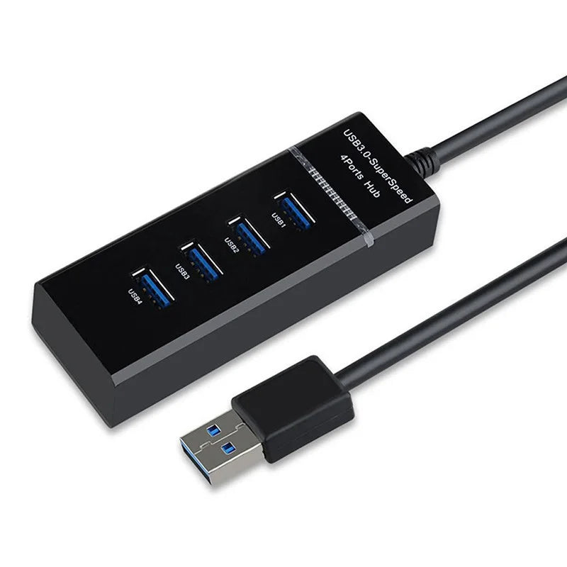 4 puertos USB 3,0 Hub Splitter Cable adaptador 4 /7 Ports 30/120cm  de alta velocidad para escritorio PC Mac Laptop Notebook teclado ratón 2TB Disco Duro móvil