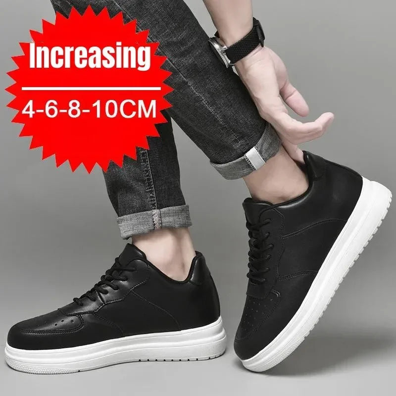 PDEP, nuevos zapatos con aumento De altura para Hombre, Zapatillas con elevador Invisible De 10cm, Zapatillas deportivas De cuero blanco, Zapatillas De Hombre talla grande 46
