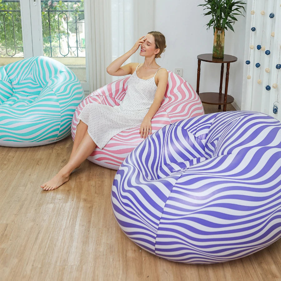 Sofá inflable perezoso grande, sillas, tumbona de PVC, asiento, puf, sofá, Tatami, suministro para sala de estar, Camping al aire libre