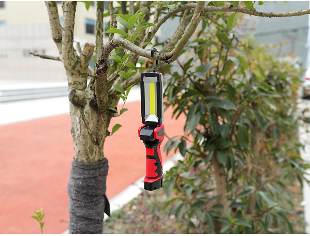 Luz LED de trabajo COB portátil, lámpara mecánica para garaje de coche, lámpara de inspección recargable por USB, luz intermitente de emergencia para coche