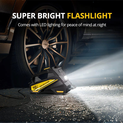Compresor de aire portátil para coche, inflador de neumáticos con cable Digital, bomba de aire de neumáticos con luz LED de emergencia para coche, motocicleta, bicicleta