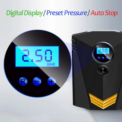 Inflador de neumáticos Digital DC 12 voltios bomba de compresor de aire portátil para coche 150 PSI compresor de aire para coche motocicletas bicicletas