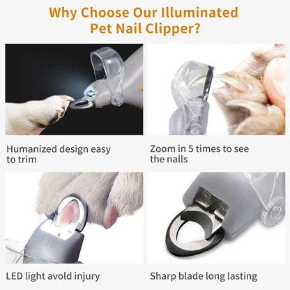 Tijeras profesionales para cortaúñas para mascotas con luz LED, cortaúñas para perros y gatos, herramienta, tijeras para cortar uñas, suministros para mascotas