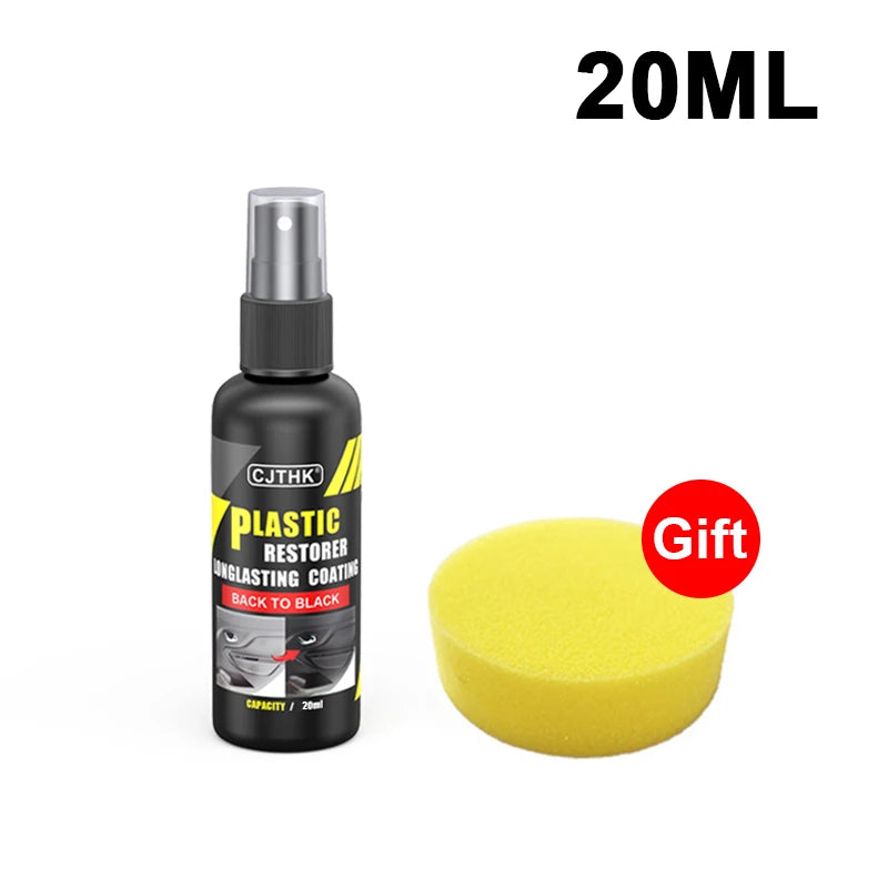 Restaurador de plástico para coche, renovador de plástico brillante de espalda a negro, revestimiento duradero, restauración de cuero, productos de limpieza de pulido automático