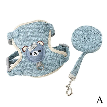 Precioso chaleco pequeño para mascotas, correa para el pecho, correa para perro, cuerda de tracción para caminar, perro, gato, conejito, arnés, Collar para caniche, correa, accesorios para perros