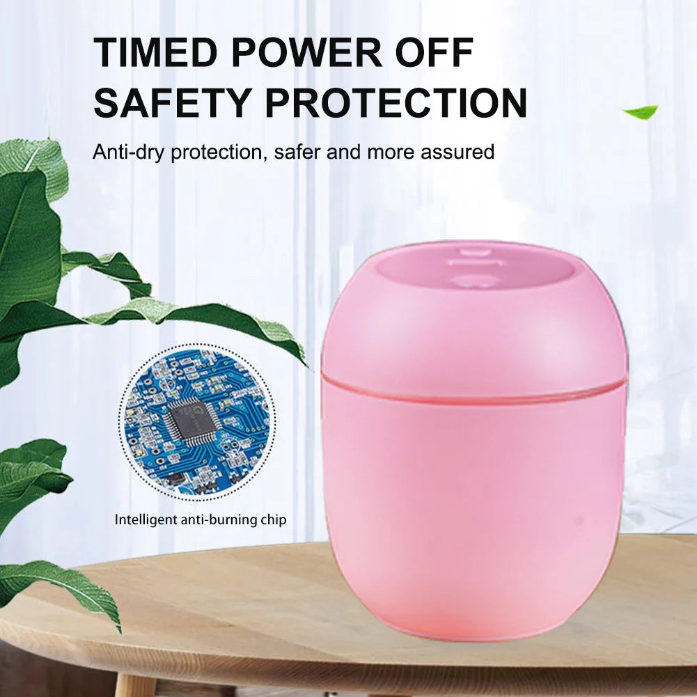 Mini humidificador de aire USB, difusor de aceites esenciales para el hogar y el coche, generador de niebla silencioso ultrasónico con lámpara LED de Color