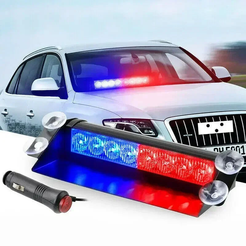 8 luces LED de policía para coche, luz estroboscópica para 12 vueltas de emergencia, lámparas de señal, luz intermitente para camión, parabrisas, luz de advertencia, instrumento