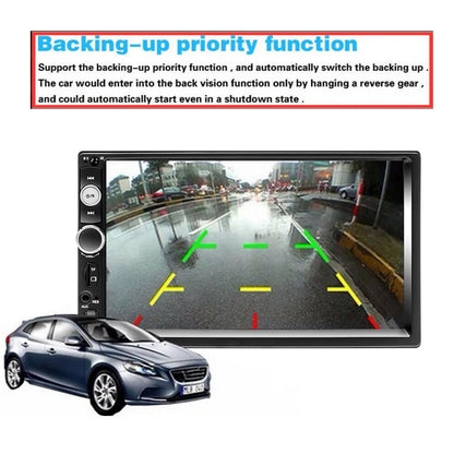 Podofo 2 din Radio de coche 7 "HD Autoradio reproductor Multimedia 2DIN pantalla táctil Auto audio estéreo de coche MP5 Bluetooth USB TF FM cámara