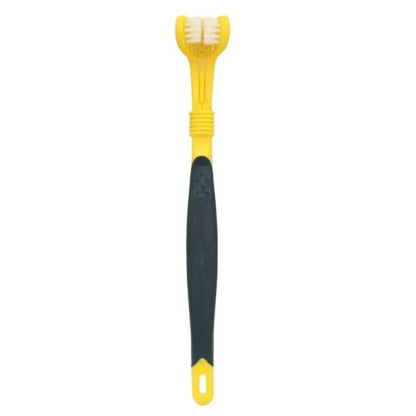 Cepillo de dientes para mascotas de 3 caras, cepillo de dientes de plástico para perros, eliminación de sarro, limpieza de boca, cuidado de mascotas, boca de limpieza para gatos