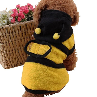 Abeja mascota cachorro abrigo ropa traje polar ropa perro gato Sudadera con capucha disfraz de Halloween Cosplay suéter sudaderas con capucha para perros