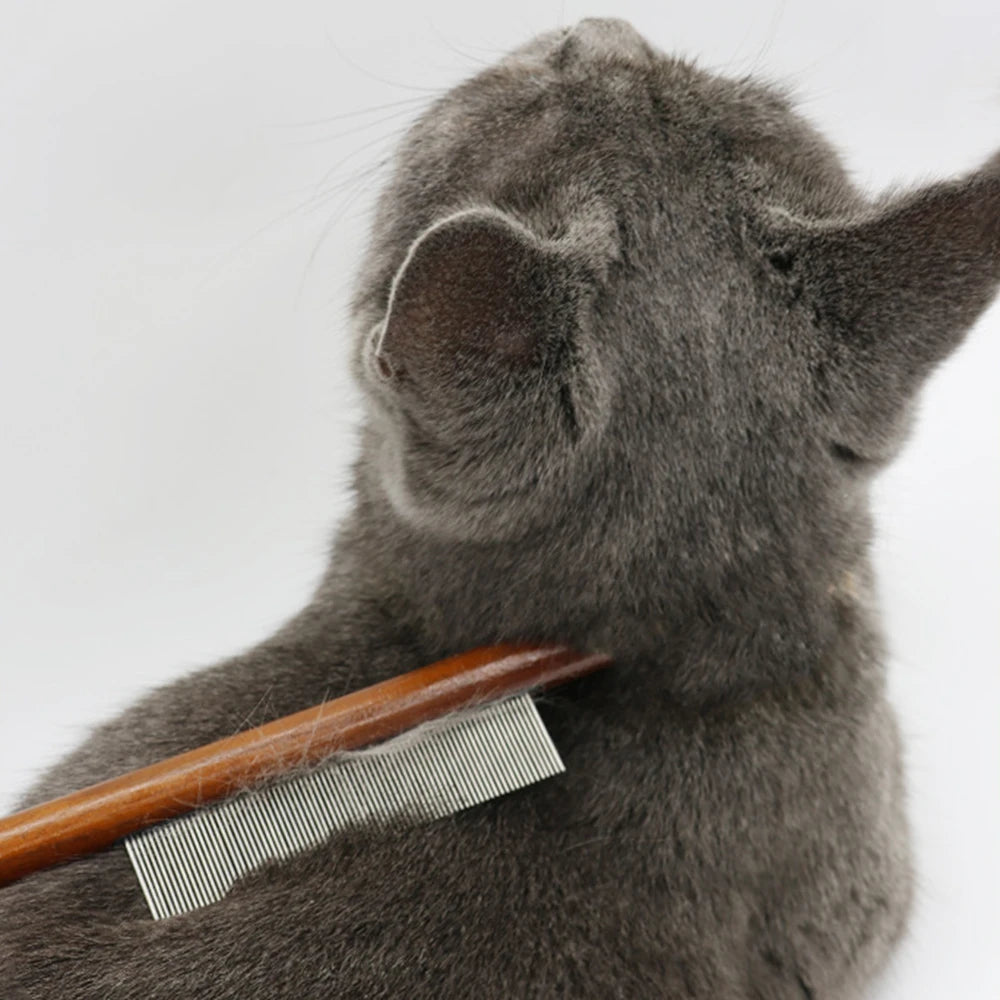 Peine para gatos, cepillo para gatos, pelo largo, peine con aguja para gatos, nudos abiertos para quitar accesorios flotantes para el cabello, peine de fila para mascotas