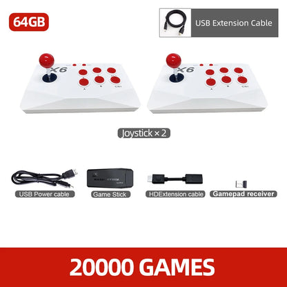 VILCORN M8 Game Stick 4K consola de videojuegos Arcade para MAME PS1 9 emulador con doble Arcade Joysitck 41000 juegos máquina Retro