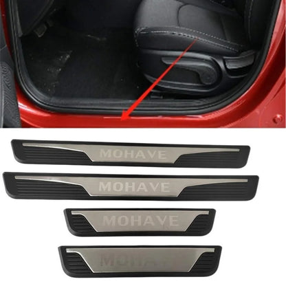 4 Uds. De plástico de acero inoxidable para KIA Mohave 2008-2019, accesorios para coche, alféizar de puerta de coche, Pedal, cubierta de placa de desgaste de bienvenida