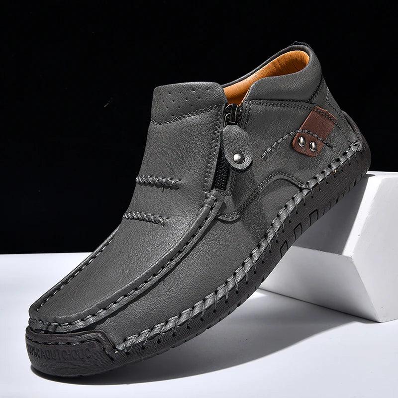 Zapatos informales de cuero de alta calidad para hombre, mocasines transpirables hechos a mano, zapatillas de deporte a la moda, mocasines, zapatos náuticos de marca de lujo