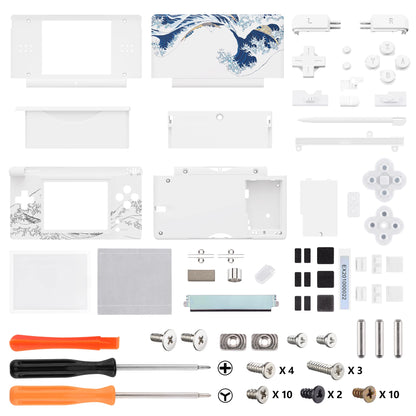eXtremeRate Carcasa completa de repuesto para Nintendo DS Lite, funda con botones, lente de pantalla para NDSL - Serie única