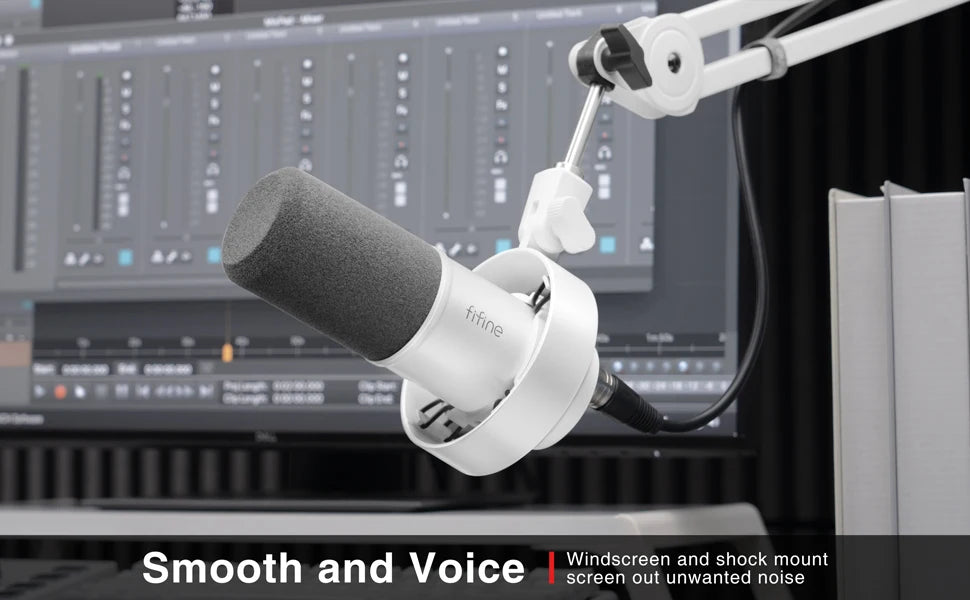 FIFINE-micrófono dinámico XLR de grabación, dispositivo con monitoreo en tiempo Real, transmisión USB, con perilla de ganancia/silencio táctil, para PC y Mixer-K688