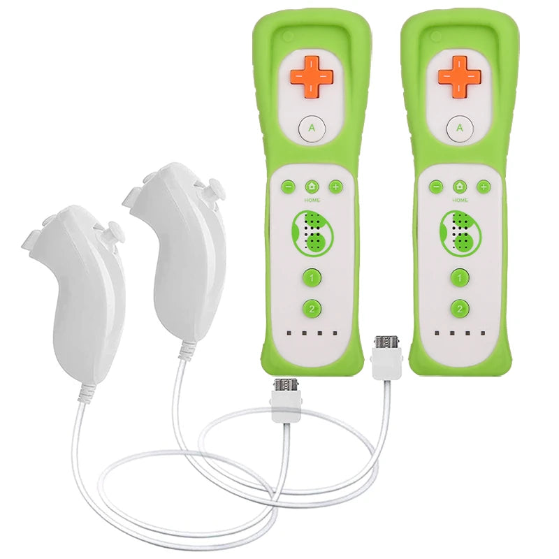Un par de mandos a distancia con controlador Nunchuck para juegos Wii Control para consola Wii Gamepad inalámbrico con Motion Plus