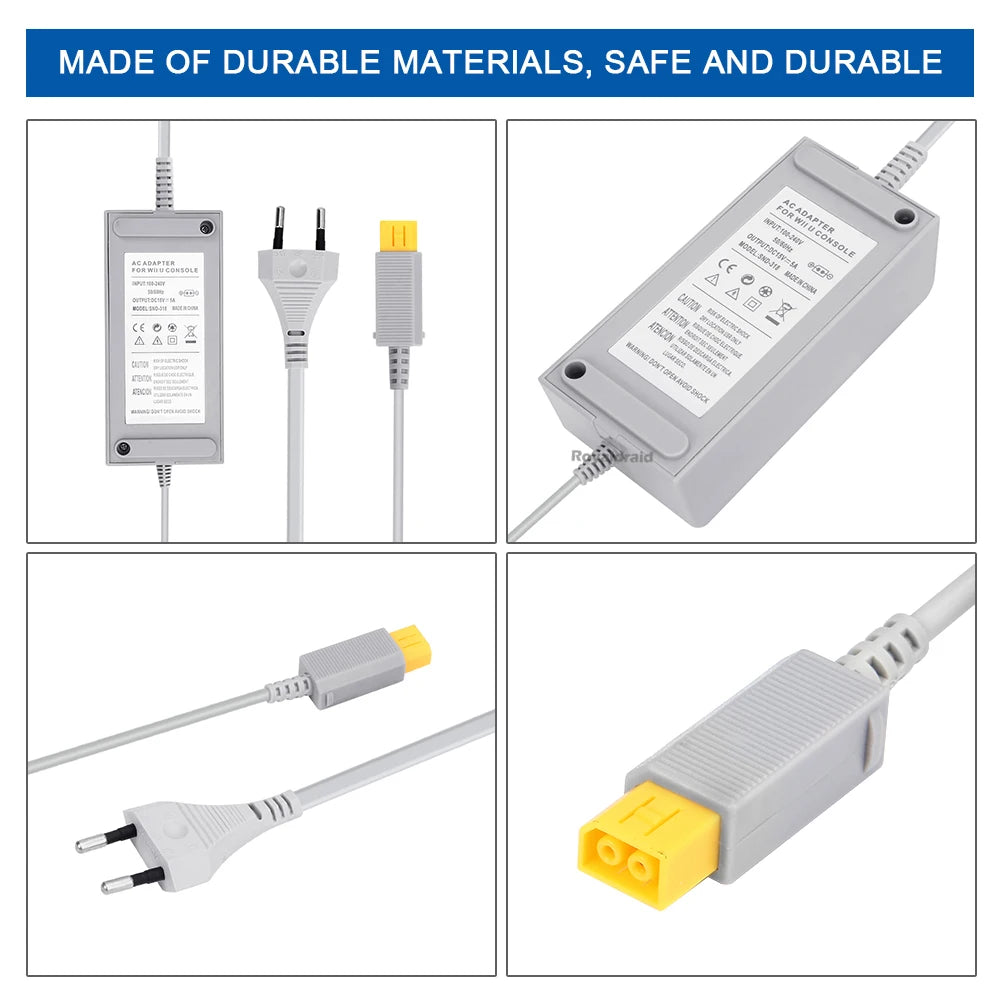 Nuevo para Nintendo Wii U WiiU juego Consol adaptador 100-240V 15V 5A fuente de alimentación de pared para el hogar adaptador de cargador de CA enchufe UE EE. UU. de alta calidad
