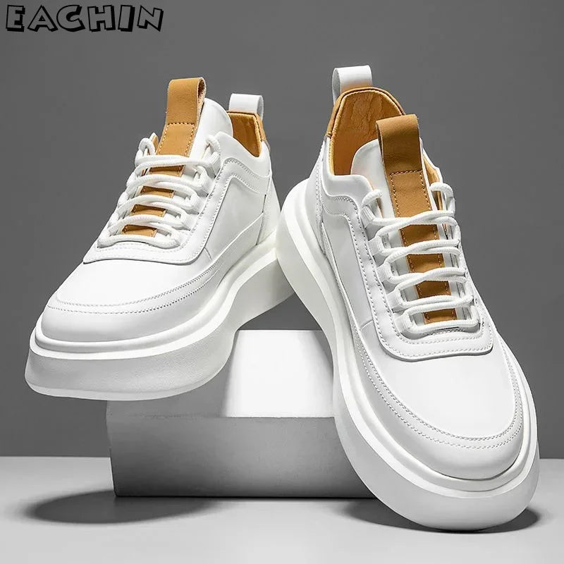 Zapatillas blancas de primavera y otoño para hombre, zapatillas deportivas ligeras para correr, zapatos informales para correr al aire libre, calzado de cesta