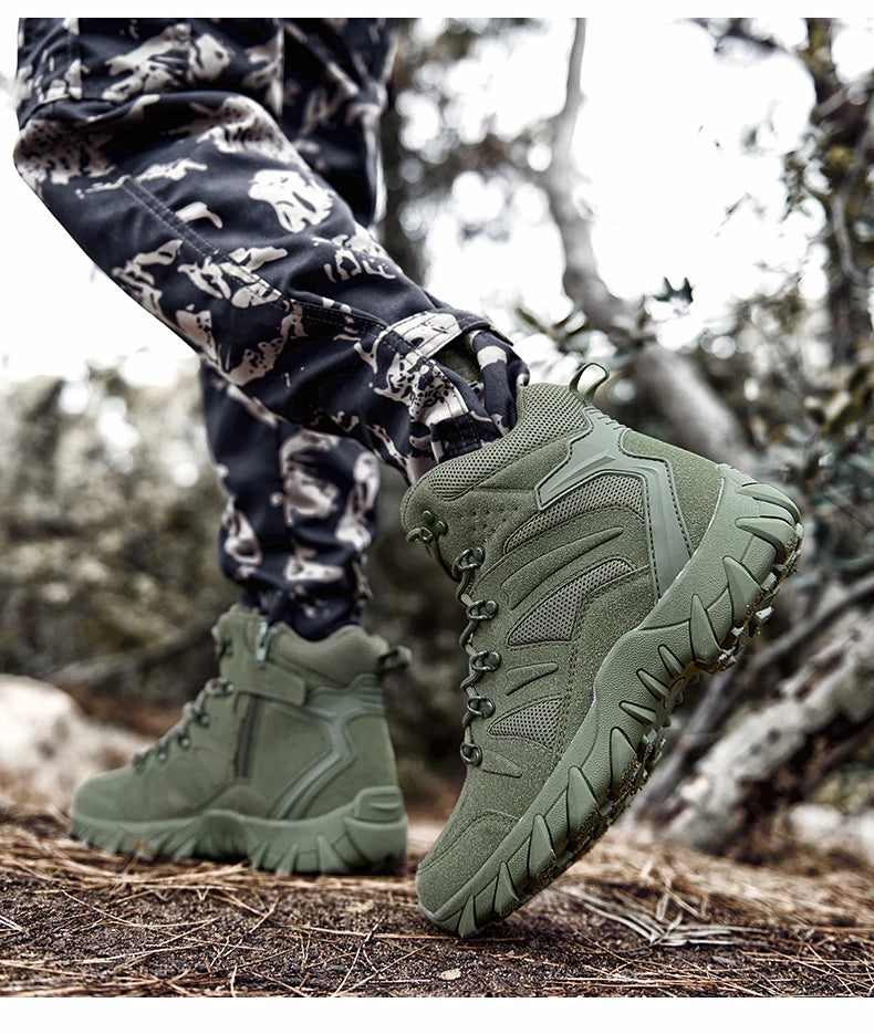 Botas de entrenamiento de combate tácticas mejoradas para hombre, zapatos de senderismo de respuesta rápida antidesgaste para acampar al aire libre, zapatillas de pesca y caza para hombre