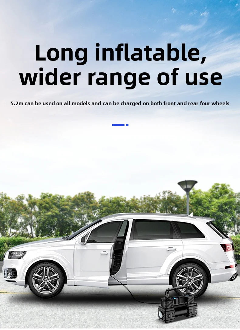 Bomba de aire montada en vehículo, pantalla Digital inteligente, inflador de neumáticos de alta resistencia, bomba de aire portátil de 12V, suministros para automóviles