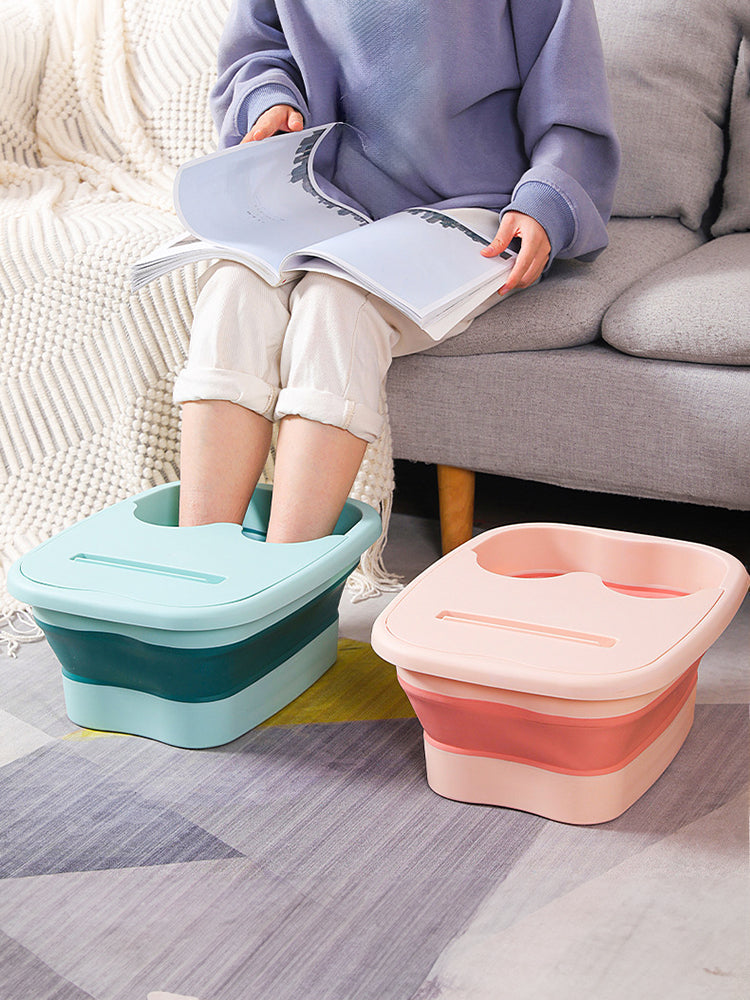 Cubo de masaje plegable para baño de pies, cubo para remojo, lavabo plegable, Spa, cubo para baño de pies, Sauna para el hogar, bañera para pedicura