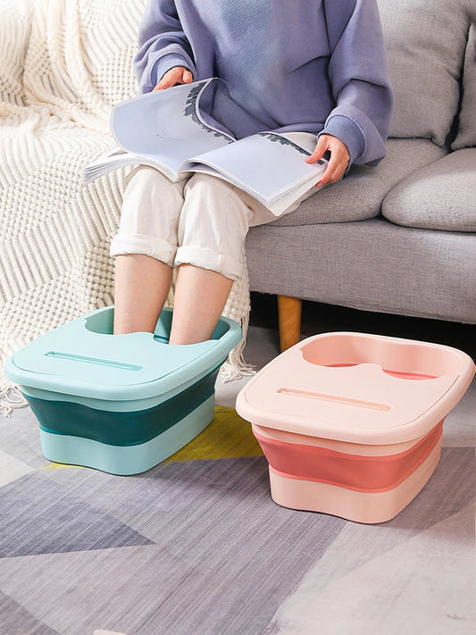 Cubo de masaje plegable para baño de pies, cubo para remojo, lavabo plegable, Spa, cubo para baño de pies, Sauna para el hogar, bañera para pedicura