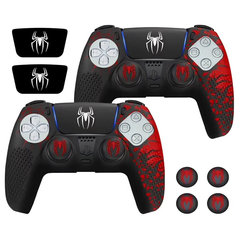 Funda protectora de silicona antideslizante para controlador de PS5, Compatible con controlador de PS5 con pegatina de tapa de agarre para pulgar