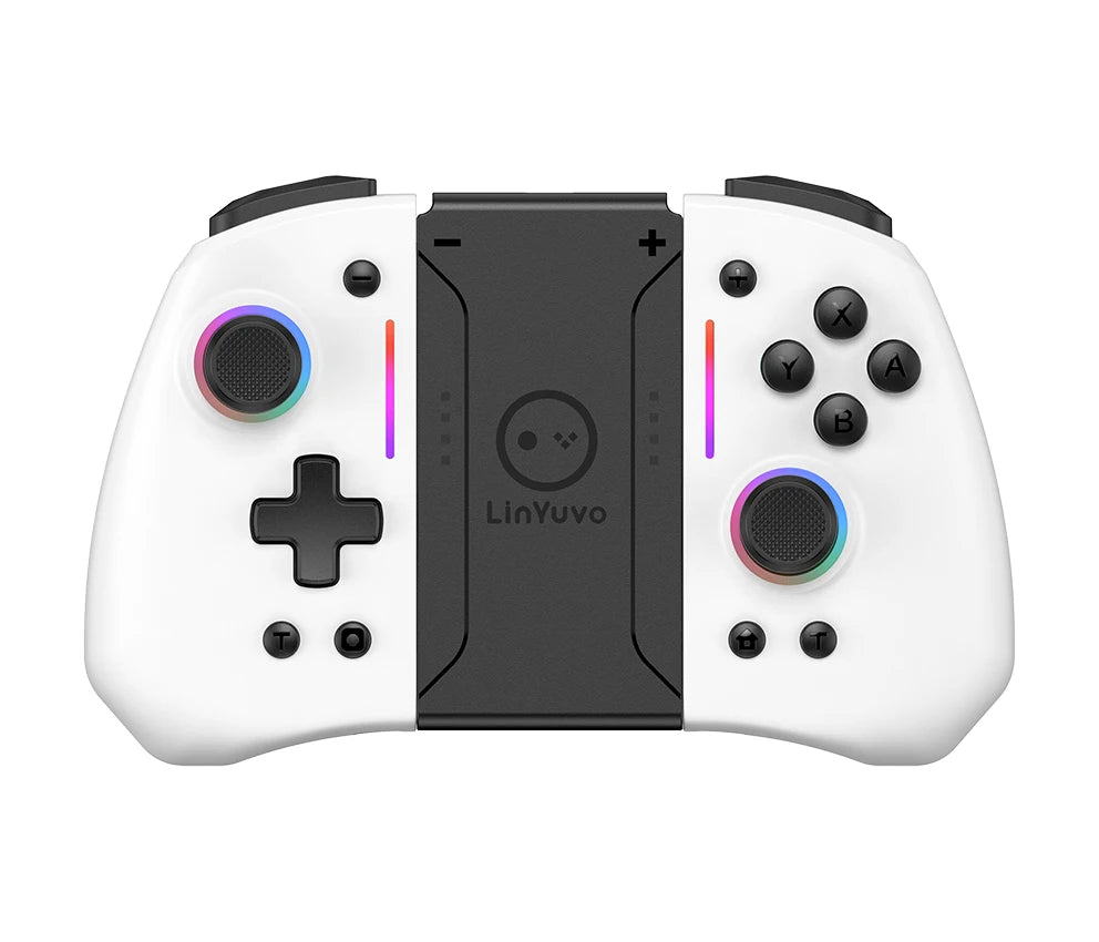 LinYuvo KS42 Joy-pad inalámbrico con luz de meteoros con luces RGB de 8 colores para interruptor/Lite/OLED, con programable, Turbo y vibración