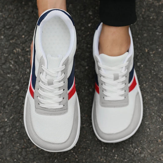 Nuevos zapatos de punta ancha para hombre, zapatos informales versátiles de suela suave, zapatos anchos para caminar, zapatillas cómodas de malla transpirable, zapatos descalzos