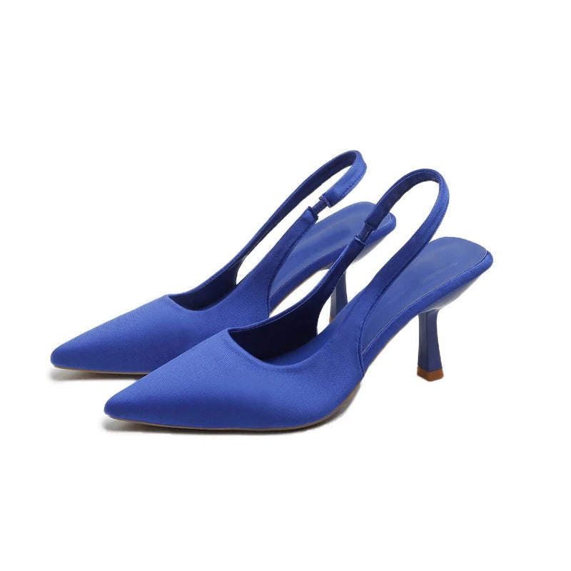 2024 nuevos tacones altos sexis para mujer, zapatos de tacón de lujo con punta estrecha para mujer, sandalias poco profundas a la moda, tacones de aguja, zapatos de fiesta y boda para mujer