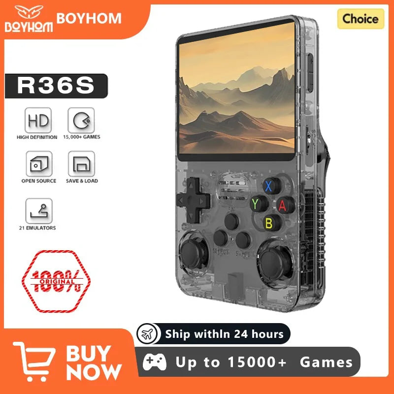 ARKOS R36S consola de videojuegos portátil Retro sistema Linux pantalla IPS de 3,5 pulgadas R35s Pro reproductor de vídeo portátil de bolsillo juegos de 64GB