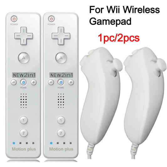 Un par de mandos a distancia con controlador Nunchuck para juegos Wii Control para consola Wii Gamepad inalámbrico con Motion Plus