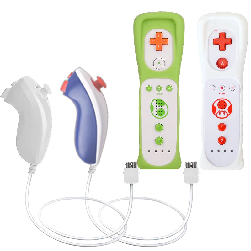 Un par de mandos a distancia con controlador Nunchuck para juegos Wii Control para consola Wii Gamepad inalámbrico con Motion Plus