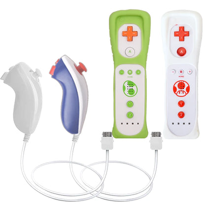 Un par de mandos a distancia con controlador Nunchuck para juegos Wii Control para consola Wii Gamepad inalámbrico con Motion Plus