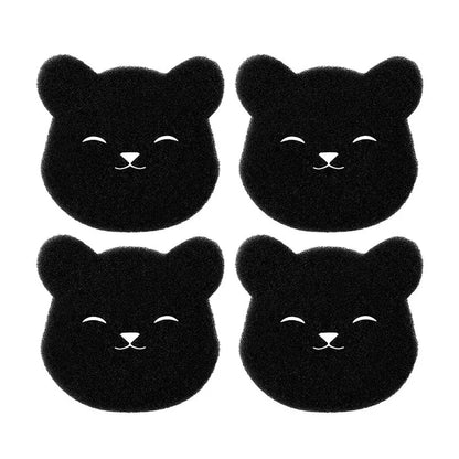 2 /4 juegos de removedor de pelo para mascotas doméstico, esponja adhesiva de oso lavada a máquina, reutilizable, adecuada para lavadora, secadora, negro