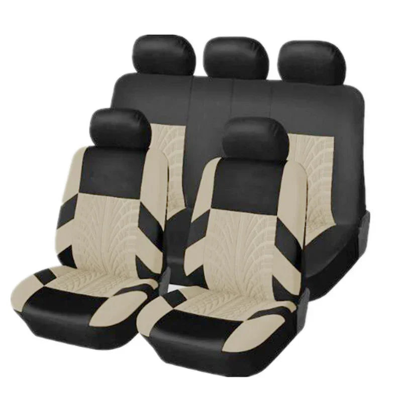 Juego de fundas de asiento de coche bordadas, protección Universal para asiento de coche Dacia Duster Sandero Renault Clio Fiat Panda Lancia Ypsilon